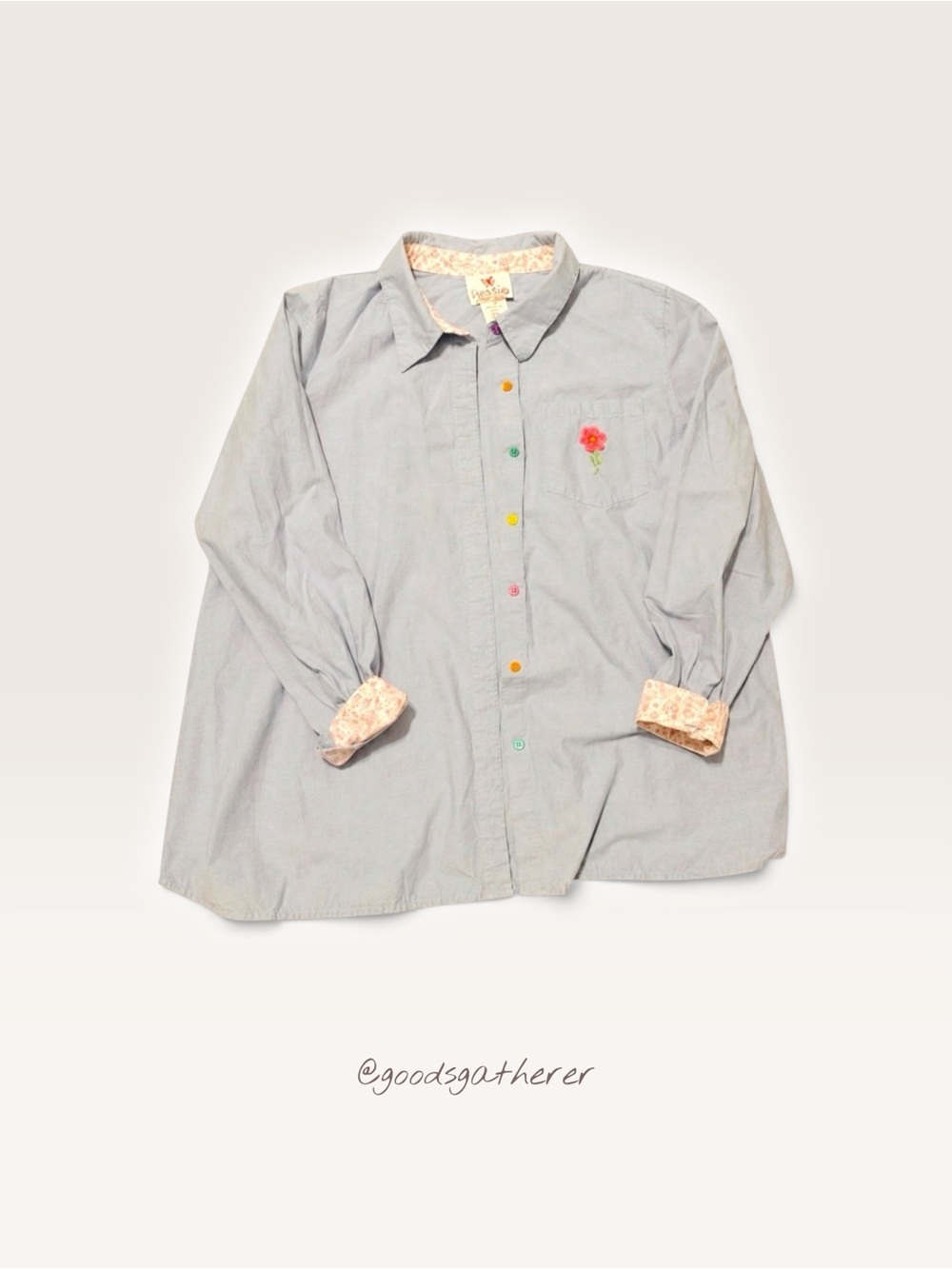 Quacker Factory 100% Cotton Button Down Shirt